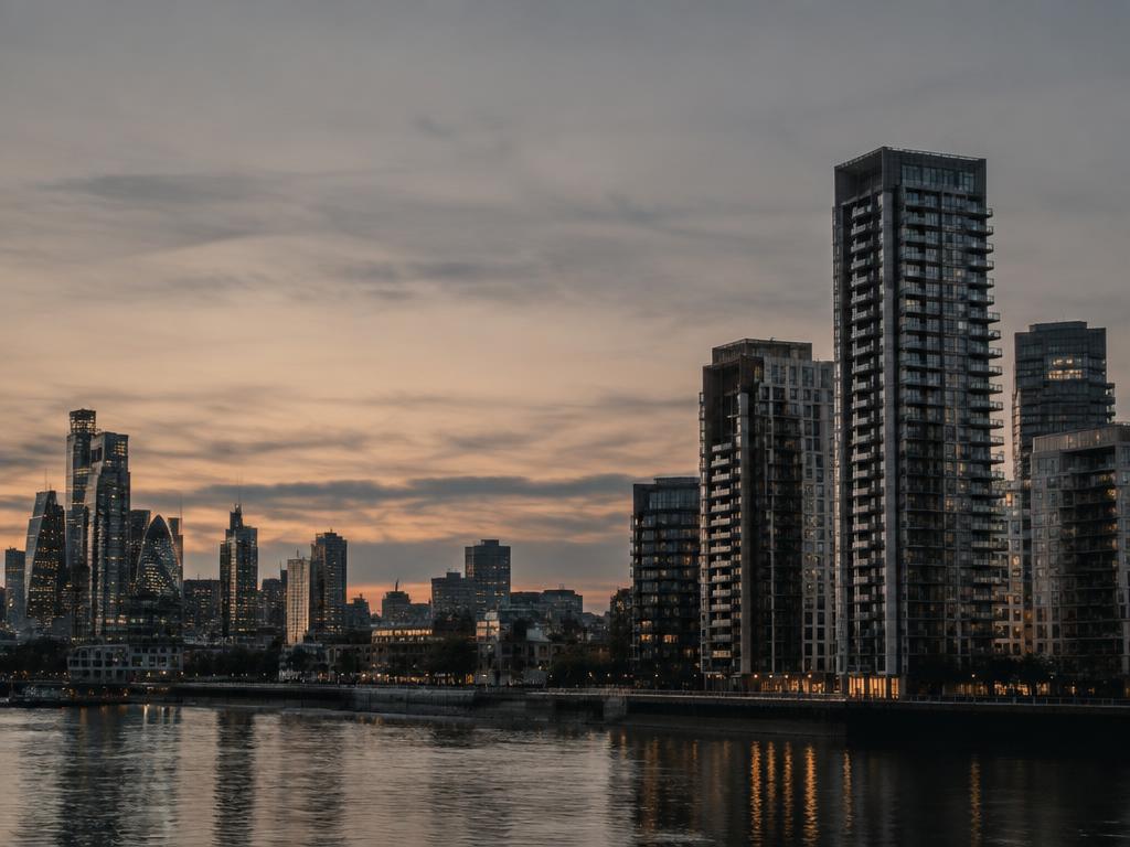 London skyline at dusk